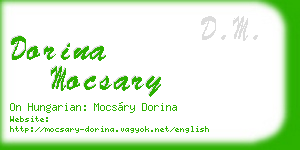 dorina mocsary business card