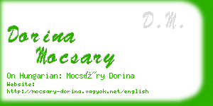 dorina mocsary business card